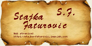 Stajka Faturović vizit kartica